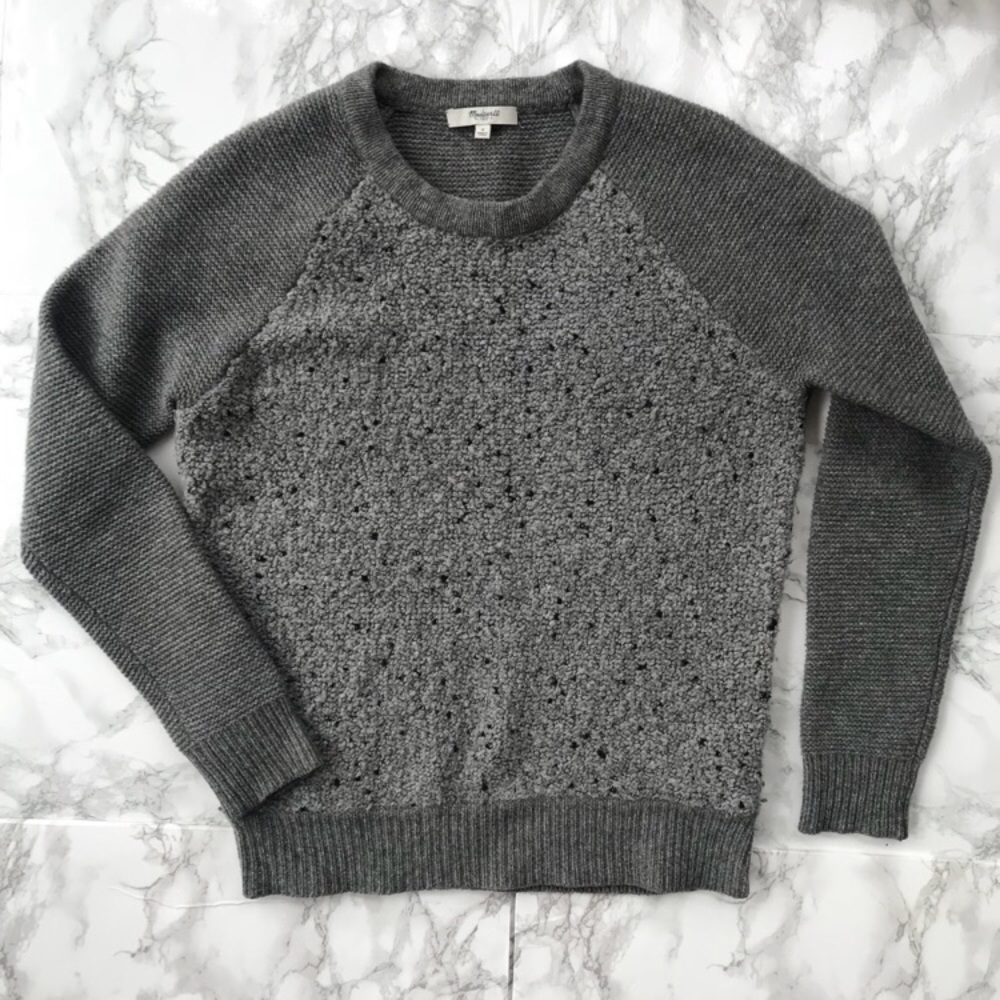 Madewell boucle grey wool blend sweater